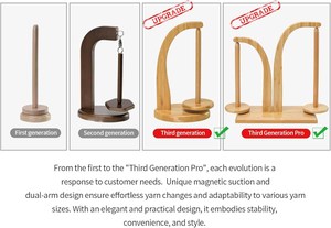 ที่วางไหมพรมไม้ไผ่สำหรับถักนิตติ้งและโครเชต์ พร้อมขอบเรียบ ที่เก็บไหมพรมแบบพกพาสำหรับงานถักโครเชต์ งานฝีมือ DIY - Product Image 6