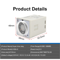Relay Waktu H3BA-8 AC 24v 36v 110v 220v PCB Putih Miniatur Tertutup Daya Tinggi Relay Timer 24vdc 12v