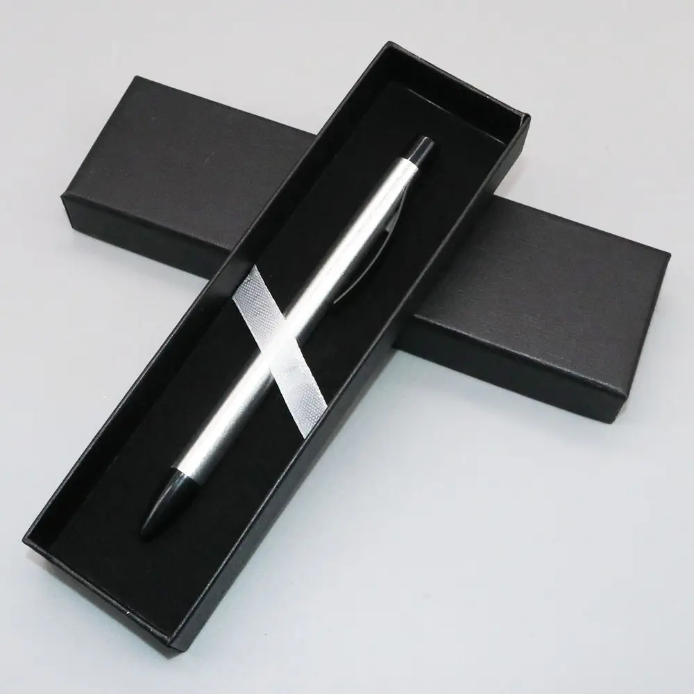 Siyah özel logo baskılı ucuz kağıt kalem hediyelik ambalaj paketleri paketi