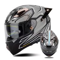 Casque à double visière, casque en fibre de verre, casque intégral pour moto, casque de conduite toutes saisons