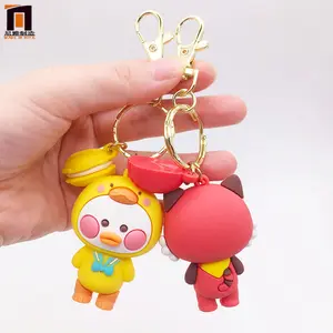 PVC Keyring 3D PVC sleutelhanger mềm Bán buôn cao su Keychain vịt Móc Chìa Khóa tùy chỉnh PVC Keychains phụ kiện - Product Image 1