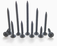 #6 Boîte grise 8 # vis à cloison sèche en phosphate noir M4.2 * 30mm vis noire à tête clairon pour clous de panneau de gypse en bois vis à cloison sèche 1 1/4