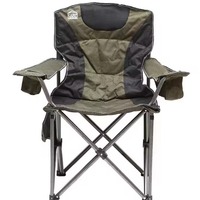 Chaise pliante portable à coussin en métal pour le camping, chaise pliante en métal avec logo personnalisé pour coussin