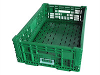 Caisse en plastique pliable avec suivi RFID, panier de transport avec système de ventilation pour le transport de marchandises, fruits et légumes