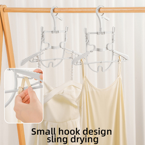 Porte-vêtements pliable multifonctionnel avec crochets pour pulls et pinces à chapeaux, anti-plis, pour séchage de vêtements à capuche - Product Image 5