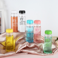 Ma bouteille en plastique réutilisable de 16oz large bon marché Bouteille d'eau transparente réutilisable avec sac de protection