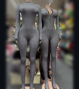 Viviblook Z1125JP Mono de una Pieza para Mujer, Nuevo Modelo de Invierno, Estampado, Manga Larga, Sexy, Cintura Alta, Ajustado, para Club Nocturno - Product Image 1