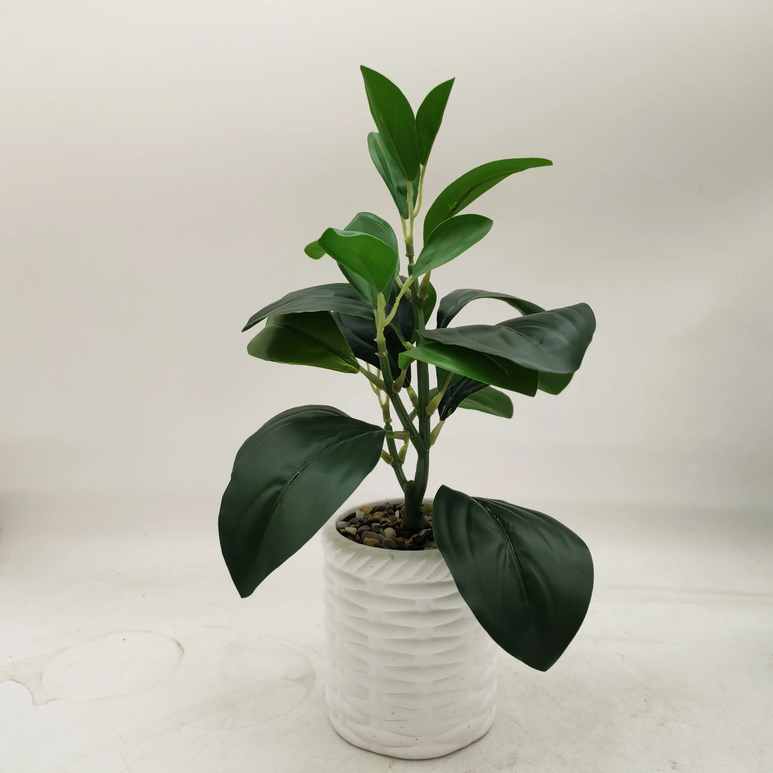 Grüne Pflanze mit Pflanzen topf Künstliches Geigen blatt Feigen baum Faux Ficus Lyrata für Home Office Dekoration