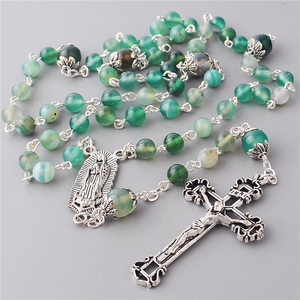 Cuentas <span class=keywords><strong>de</strong></span> piedra <span class=keywords><strong>de</strong></span> ágata <span class=keywords><strong>de</strong></span> Línea Verde <span class=keywords><strong>de</strong></span> 6mm con cuentas <span class=keywords><strong>de</strong></span> cuentas, cuentas <span class=keywords><strong>de</strong></span> piedras preciosas <span class=keywords><strong>de</strong></span> 8mm con tapas, collar <span class=keywords><strong>de</strong></span> <span class=keywords><strong>Rosario</strong></span> con centro <span class=keywords><strong>de</strong></span> <span class=keywords><strong>Nuestra</strong></span> <span class=keywords><strong>Señora</strong></span> <span class=keywords><strong>de</strong></span> <span class=keywords><strong>Guadalupe</strong></span> - Product Image 3