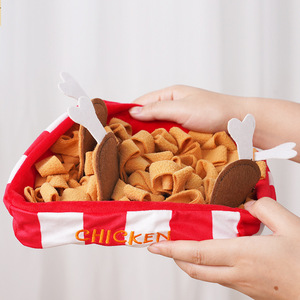Alfombra olfativa para perros, de lana, para almacenamiento de comida, con diseño de hamburguesa, carne y pollo frito, juguete para mascotas, para autoentretenimiento, educativo y que requiere de actividad física. - Product Image 2