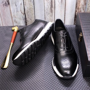 Oxfords décontractées haut de gamme en cuir véritable-Chaussures à enfiler pour hommes. Chaussures en cuir de vachette véritable anti-glissantes faites à la main pour hommes. - Product Image 4