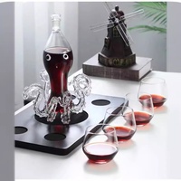 Carafe en verre borosilicate transparent de haute qualité, design créatif pieuvre, bouteille à vin moderne, fournitures pour fabricants, verre animalier