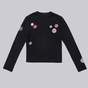 Camicia da uomo a manica lunga in cotone <span class=keywords><strong>termica</strong></span> a <span class=keywords><strong>maglia</strong></span> con motivo distintivo nero colorato con toppe stampate - Product Image 6