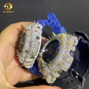 Buss xuống Iced out Spike thiết kế gm6900 dw6900 xem accessaries 925 Bạc moissanite hip hop vvs moissanite kim cương Đồng hồ bezel - Product Image 6