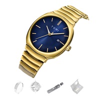 Montre à quartz pour homme TOMI T307, bracelet en alliage, fermoir en acier inoxydable, cadran de 40,5 mm, coffret cadeau, élégante et tendance