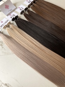 ผมต่อแบบ I Tip ชนิดมองไม่เห็นรอยต่อ ผมแท้ เคราตินเชื่อมต่อ  จัดเรียงเกล็ดผม 1b # 2 # ต่อผมแบบ I Tip สีสันสดใส 4 สี ให้ความรู้สึกสบาย - Product Image 1