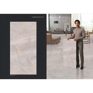 Dalles de porcelaine blanches Jumbo Bianco 1200x2400mm, aspect marbre brillant, grand format, pour murs et sols intérieurs - Product Image 3