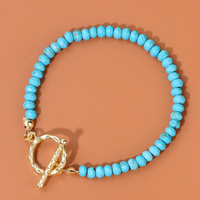 Bracelet perlé à facettes naturelles minimalistes pour femmes fermoir OT améthyste Turquoise énergie de guérison Bracelet en pierre cadeau en gros