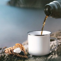 Senny Produits Personnalisés à Bas Prix en Gros Tasses à Expresso en Émail Perlé Tasses en Émail Vintage