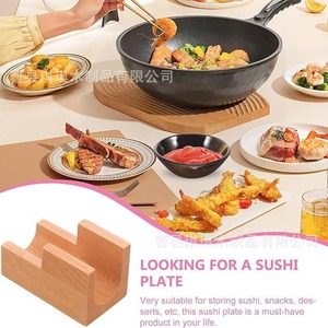 Support rectangulaire en bois massif pour rouleaux de sushi, plateau de service pour sushi roulé à la main, pour usage en cuisine - Product Image 4
