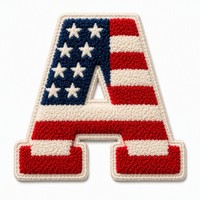 Patch en chenille personnalisé avec drapeau américain, lettre brodée, à coller à chaud pour veste, chapeau, vêtement de sport, patch en chenille drapeau américain