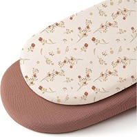 Draps de berceau ajustés 100 % coton mousseline, 1 paquet, ultra doux, respirants, imprimé feuilles vertes, broderie 3D, style Europe du Nord