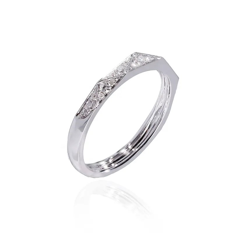 Personalizado joyería fina joyería de moda diamante 18k oro blanco anillo de compromiso