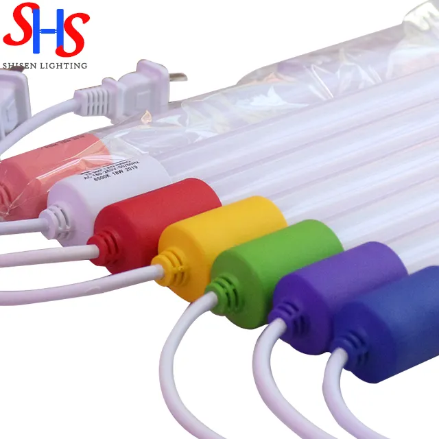 Tubo de luz led IP65 rgb para pc, resistente al agua, 18W, 4 pies, t8, color rosa, púrpura, Azul, Morado y amarillo