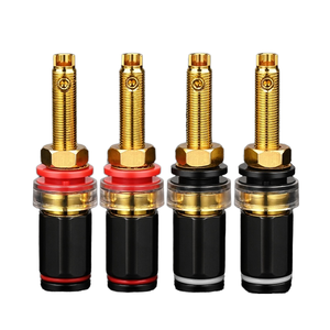 Audiophile đồng nguyên chất mạ vàng M8 thiết bị đầu cuối kết nối solderless chuối cắm ổ cắm loa ràng buộc bài hifi kết nối - Product Image 6