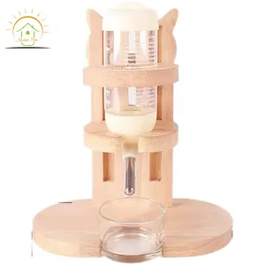 2024 Hot Sale Wooden Hamster Automatic Pet Feeder And Water Dispenser For Chinchilla And Guinea Pigs