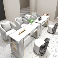 Produits très vendus Ensemble table et chaises de manucure professionnelle légère et de luxe pour intérieur design de salon de beauté équipement pour manucure