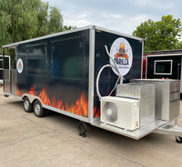 Remorque mobile de restauration rapide de 13 pieds pour la vente de hot-dogs en rue, service OEM