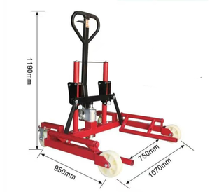 Chariot élévateur à pneus à double roue réglable en hauteur 400 kg 600 kg, chariot élévateur manuel hydraulique, chariot de manutention, changeur de pneus en acier 440 mm - Product Image 6
