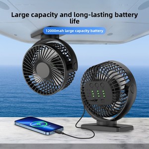 Ventilateur portable 2026 transfrontalier à moteur sans balais à aspiration magnétique, mini-ventilateur de bureau/mural avec batterie externe, éclairage et minuterie - Product Image 1