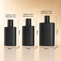 Flacon de parfum en verre noir mat de luxe de 30 ml, 50 ml, 100 ml avec boîte cadeau, logo personnalisé, emballage de parfum vide pour marque privée