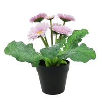 Planta Artificial de Margarita de 19 cm de Alto, Bonsái de Margarita Pequeña Artificial para Decoración del Hogar o Cafetería