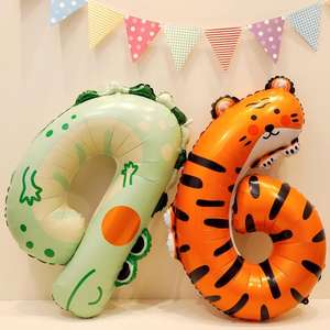 Globo de Aluminio con Número de 40 Pulgadas, Ecológico, para Decoración de Fiestas de Cumpleaños, Navidad y Halloween para Niños, con Diseño de Animales de Dibujos Animados - Product Image 2