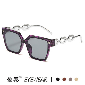 Yingtai Eyewear Oversized <b>Square</b> <b>Sunglasses</b> UV400 Women Fashion Chain Temples - Product Image 3