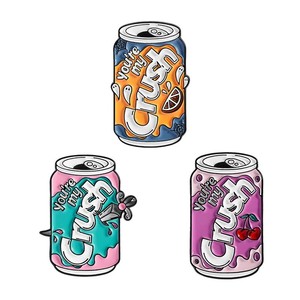 Broche de Halloween con diseño de fantasma de dibujos animados, insignia de solapa con diseño de refresco naranja, pin de esmalte con la frase 'You Are My <span class=keywords><strong>Crush</strong></span>', joyerí<span class=keywords><strong>a</strong></span> de ángel de flores de níquel negro, regalo - Product Image 1