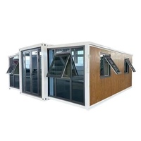 Maison préfabriquée extensible à double aile, conteneur mobile pliable, intérieur meublé, prête à l'emploi, zone panoramique