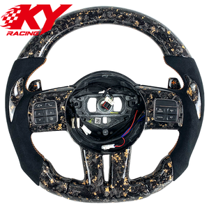 Volante deportivo personalizado de fibra de carbono forjada en naranja y cuero para Chrysler Dodge SRT-8 Grand Cherokee Trackhawk - Product Image 1