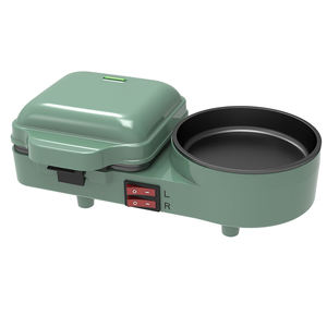 227617 CE/CB 900W Máquina eléctrica para desayuno 2 en 1 Parrilla plana para interiores y sandwichera - Product Image 2