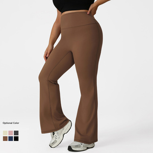Pantalones acampanados deportivos para <span class=keywords><strong>mujer</strong></span>, mallas de Yoga informales de talla grande, de Color sólido, de cintura alta, para levantamiento de cadera, <span class=keywords><strong>Abdomen</strong></span>, de talla grande, de Color sólido, a la moda, para <span class=keywords><strong>mujer</strong></span>, de 2 a 30 - Product Image 3