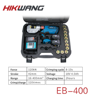 Outil de sertissage de cosses de câbles hydraulique alimenté par batterie EB-400 16-400mm2, pince à sertir électrique hydraulique rechargeable 18v, presse-câbles