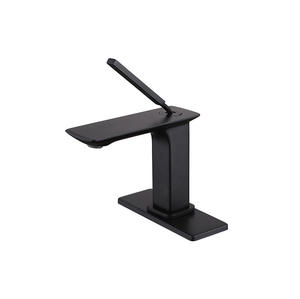 Robinet mitigeur de lavabo moderne en laiton à poignée <span class=keywords><strong>unique</strong></span>, design contemporain, montage monotrou, pour salle de bain, finition brossée, céramique, <span class=keywords><strong>WC</strong></span> - Product Image 5