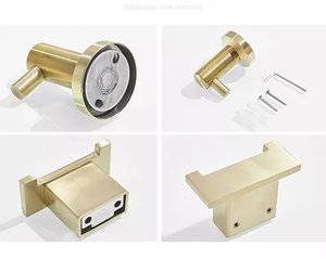 Móc Áo Choàng Chống Gỉ Phong Cách Hiện Đại Đa Dạng Móc Treo Tường Hạng Nặng Màu Vàng Nhám <span class=keywords><strong>Satin</strong></span> Giá Treo Khăn Cho Phụ Kiện Phòng Tắm - Product Image 6