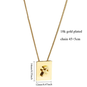 Collares con Signos del Zodiaco Chapados en Oro <span class=keywords><strong>de</strong></span> 18k, Acero Inoxidable, No se Deslustran, Colgantes Cuadrados, Cadenas, Joyería <span class=keywords><strong>de</strong></span> Moda, Regalo para Mamá y Mujer - Product Image 5