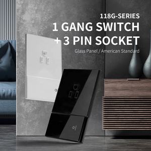Interrupteur mural et <span class=keywords><strong>prise</strong></span> de courant américains, plaque en verre miroir blanc, prises <span class=keywords><strong>électrique</strong></span>s domestiques, <span class=keywords><strong>prise</strong></span> sud-américaine CN - Product Image 2