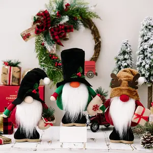 2023 Rudolph Polyester Christmas Santa Plush Gnome Swedish Tomte Doll Gonk For Xmas Party Decor Home Table ornament