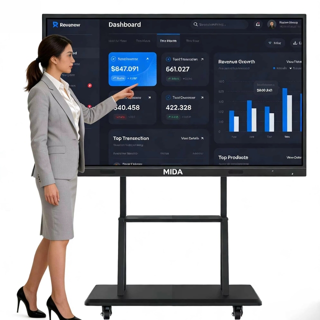 MIDA 4K Display Interactive Smart Board 55 65 75 86 Inch All in One Touch Screen Whiteboard Smart Board for Teaching Classroom